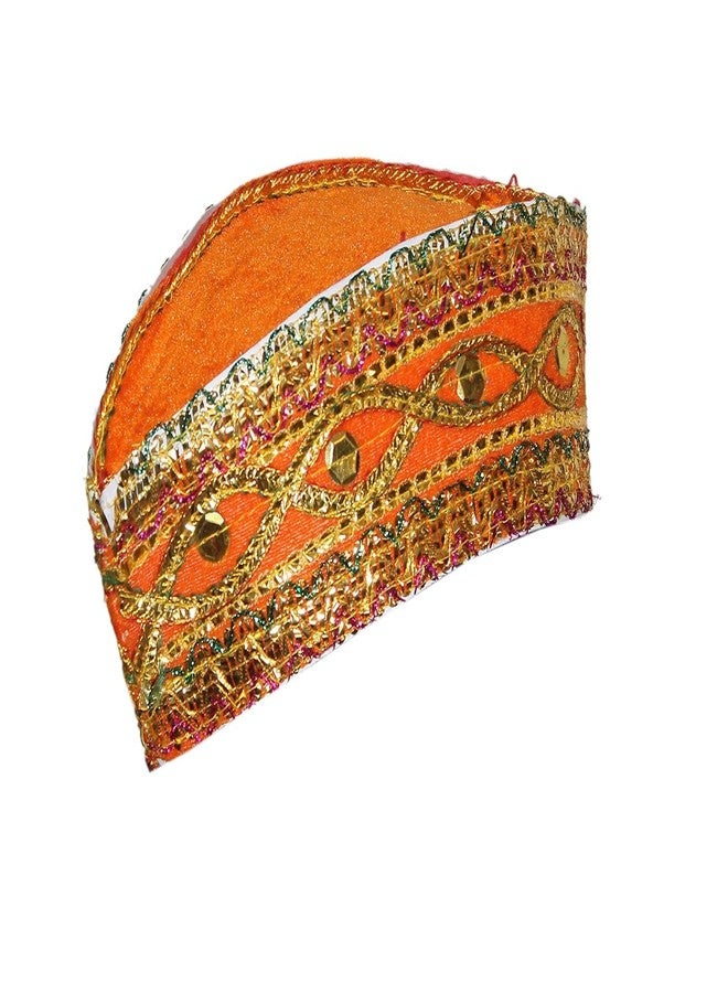 كاكو فانسي دريسيس فساتين كاكو الفاخرة قبعة قوالي للأطفال | قبعة أناركالي، موضوع موغال كوالي توبي | إكسسوارات أزياء الرقص الشعبي الهندي | - عبوة من 1 (متعددة الألوان) متعددة الألوان - Image 1